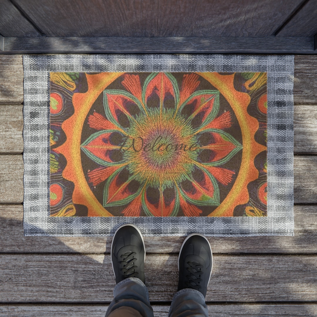 Mandala Welcome Doormat - Etsy
