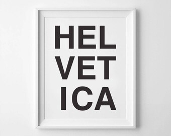 Helvetica Poster, Mid-Century Swiss Graphic Design Wall Art, Typography Print ,Modern Font, Paper Print, Cool Graphic Designer Gift Teal