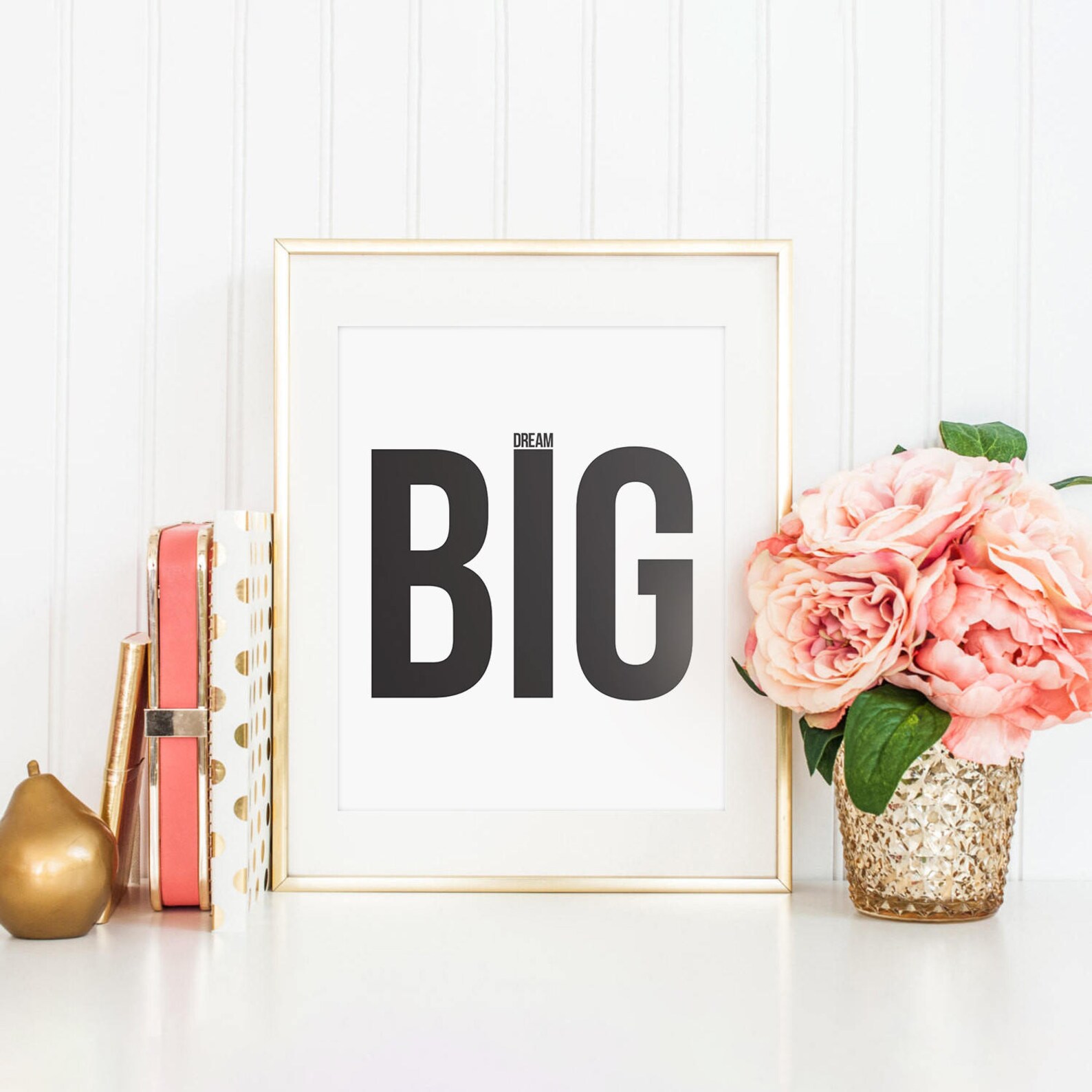Dream Big Wall Art Dream Big Poster Monochrome Nursery Baby Etsy