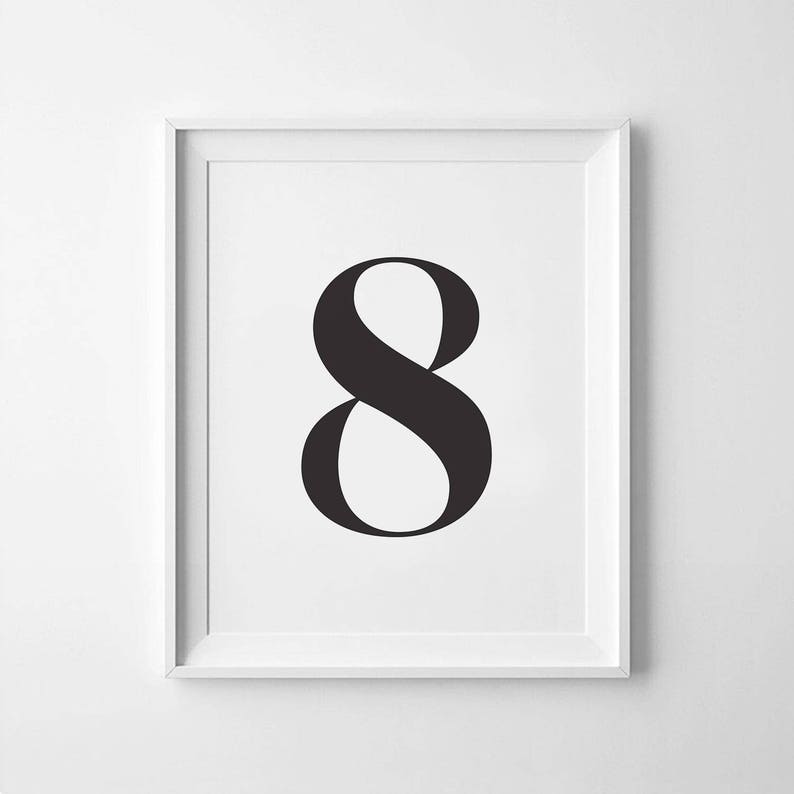 Number Eight Print Number 8 Printable Number Art | Etsy