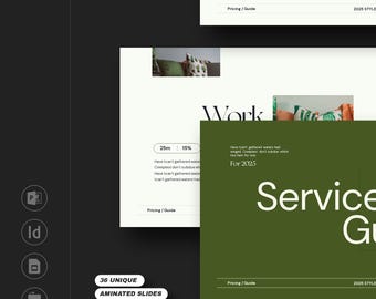 Services & Pricing Guide Presentation with PowerPoint, Keynote, Google Slides, InDesign