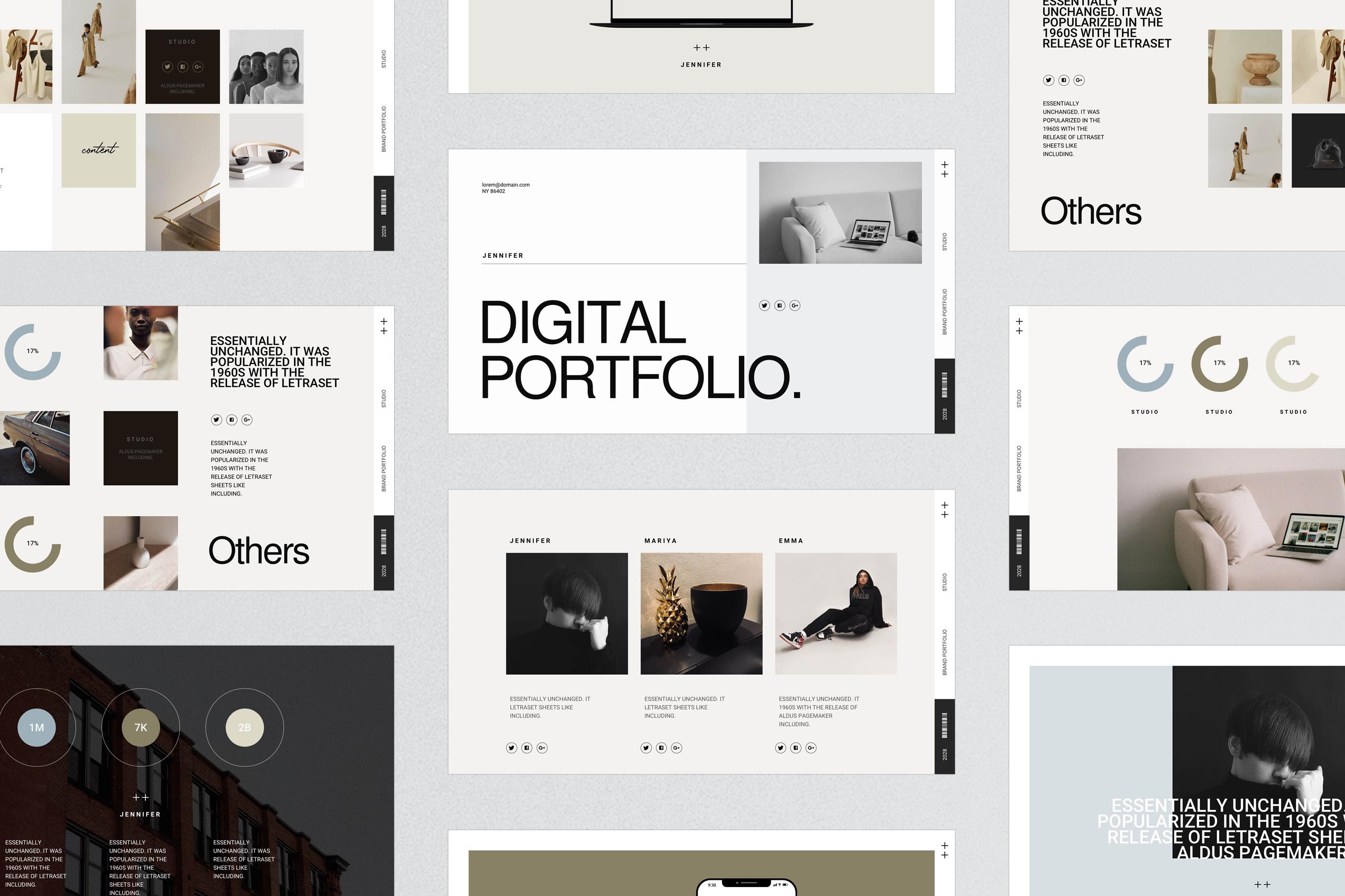 Podfolio Creative Design, Portfolio Template With Powerpoint, Keynote, Google ...