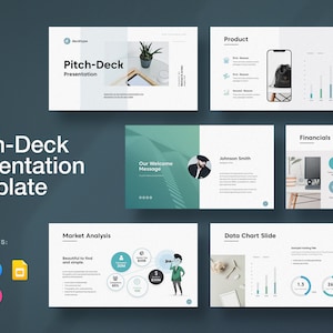 Puede incluir: Una plantilla de presentación con más de 170 diapositivas únicas para una presentación de pitch deck. La plantilla presenta un diseño moderno con un esquema de color verde y blanco. Las diapositivas incluyen una variedad de gráficos, tablas e imágenes. La plantilla está disponible en PowerPoint, Keynote, Google Slides, Canva y Adobe Illustrator.