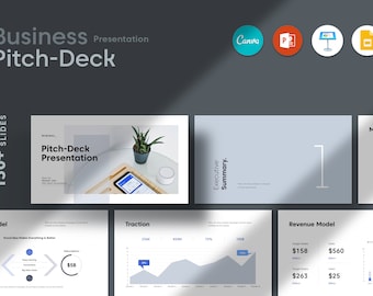 Business Pitch Deck Presentation Template: PowerPoint, Keynote, GoogleSlide, Canva