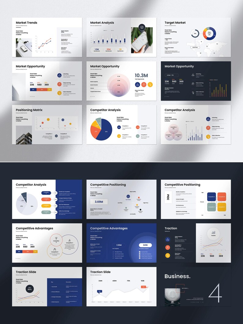 AURA | Pitch Deck Presentation Template - Etsy