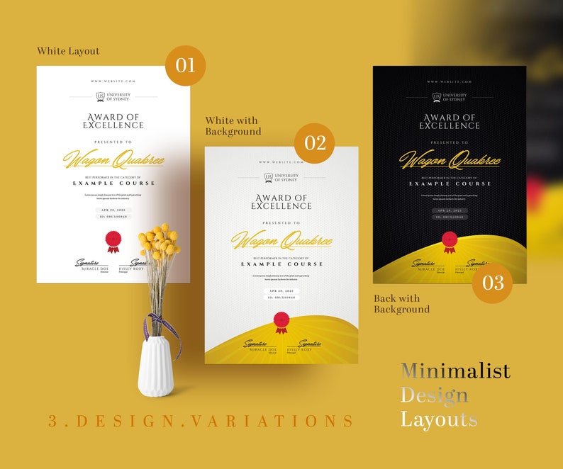 Award Of Excellence Certificate Canva Template Certificate Of award-certificate-design-template