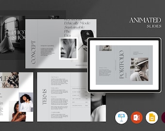 Designer Portfolio Presentation with PowerPoint Keynote InDesign Google Slides Template