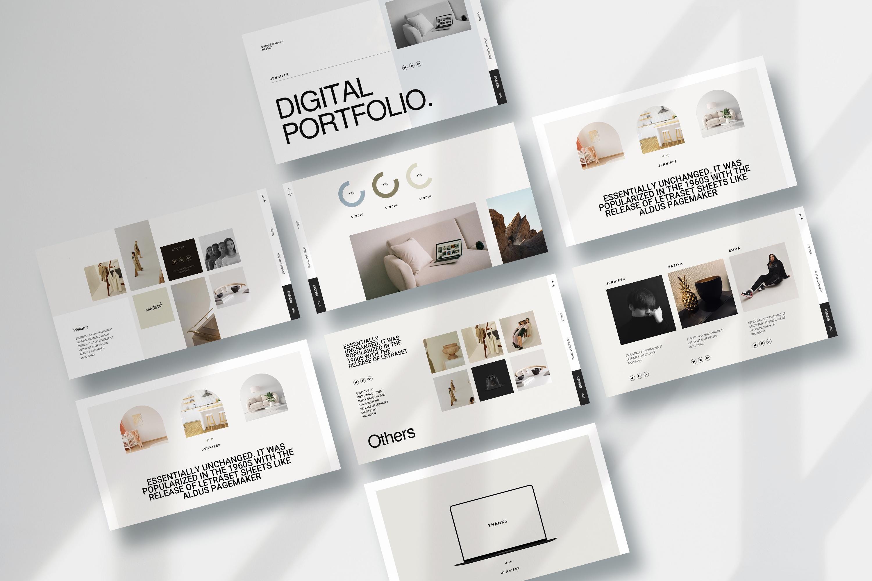 Podfolio Creative Design, Portfolio Template With Powerpoint, Keynote, Google ...