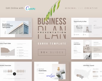 Canva Business Plan Presentation | Business Pitch Deck Template | Startup Business Plan and Marketing Presentation | Canva Presentation - v2
