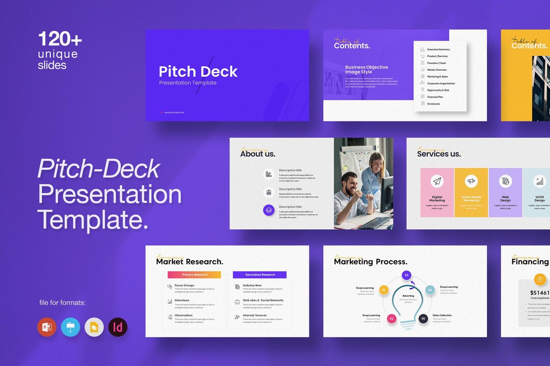 Business Pitch Deck Presentation With Powerpoint, Keynote, Google ...