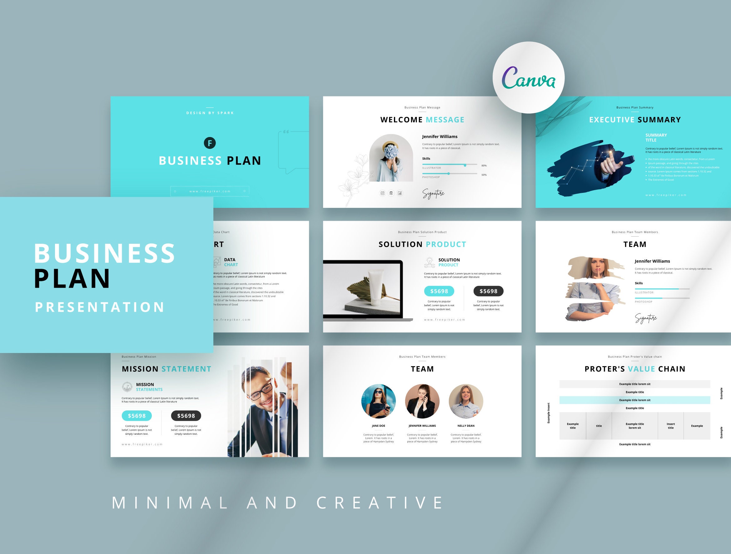 Canva Business Plan Pitch Deck Presentation | Business Plan Canva ...