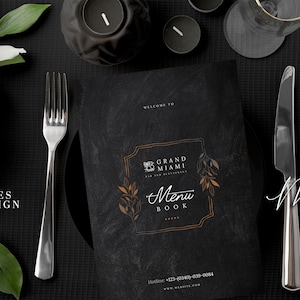 Plantilla de menú de comida del restaurante Canva / Menú de cafetería y bar / Plantilla de menú editable / Precio y menú de la comida / Folleto de comida o folleto de precios