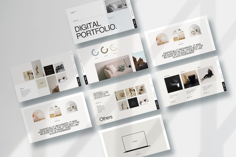 May include: A digital portfolio website with a white background and black text. The website features a variety of images and text, including a section titled "Others".
