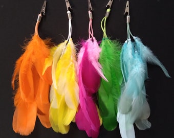 FREE SHIPPING !! HAIR CLIPS 144 BRAND NEW COLORFUL FEATHER CLIPS,ROACH CLIPS 
