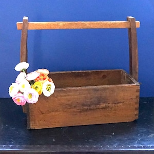Rustic Wooden Tool Caddy | Circa 1910–1920 | For Tools, Flowers, or Life’s Clutter