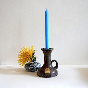 70s ceramic candle holder by Ruscha Art genuine handcraft minimalist