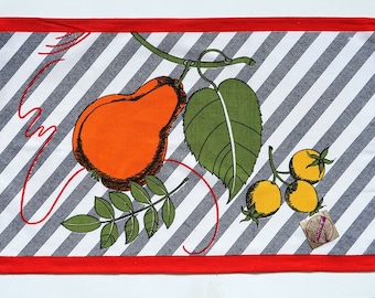 original Malimo camping towel drying towel from the former GDR with fruit - NOS