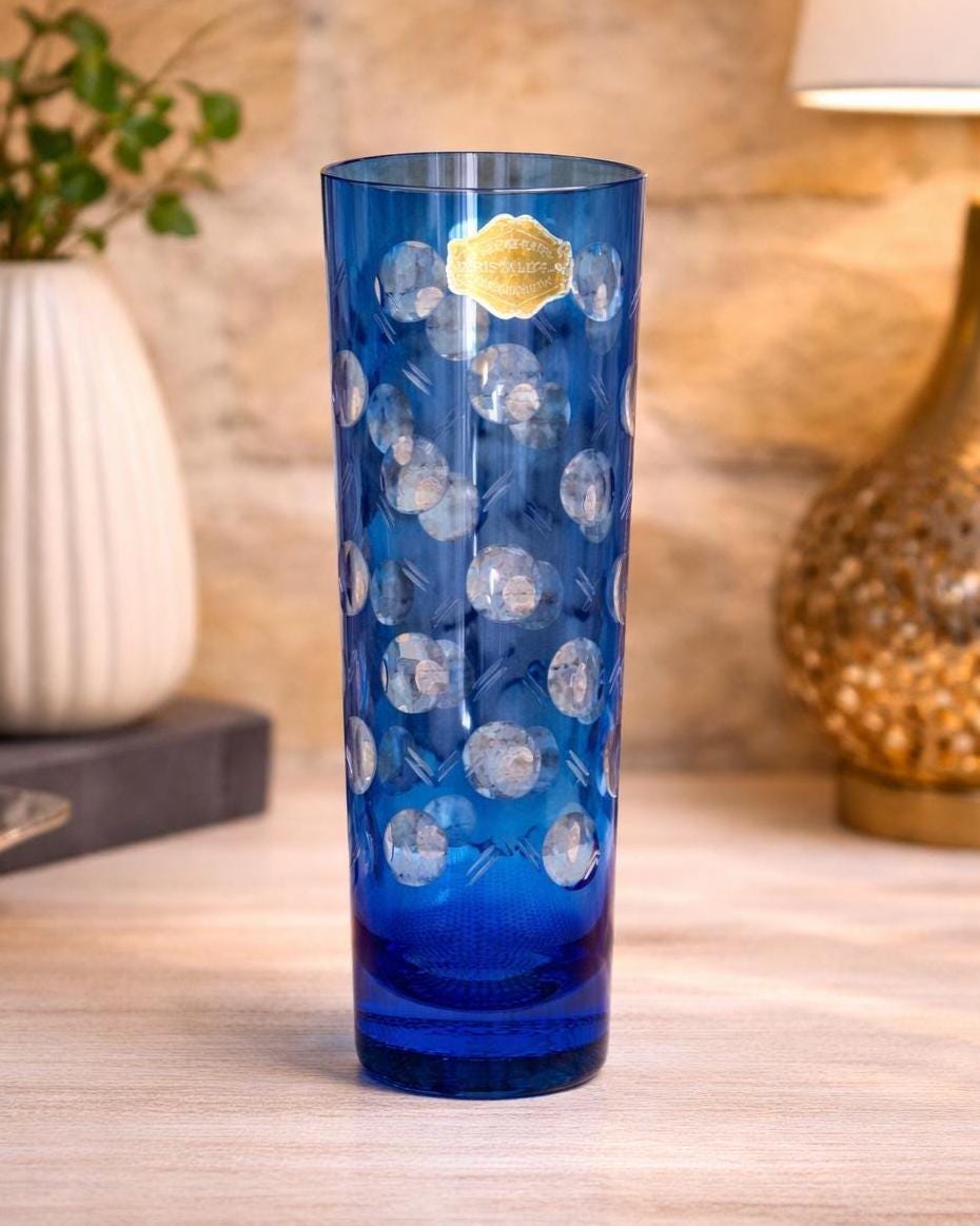 Vase blaues glas