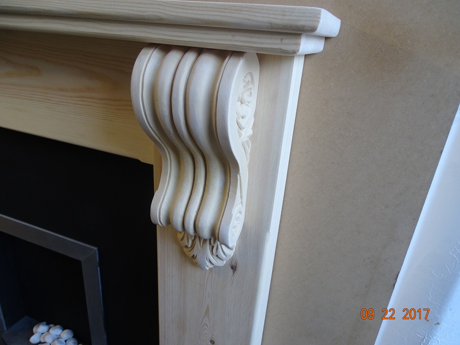 Large Fire Surround Mantelpiece Surround With Large Corbels to Each Leg