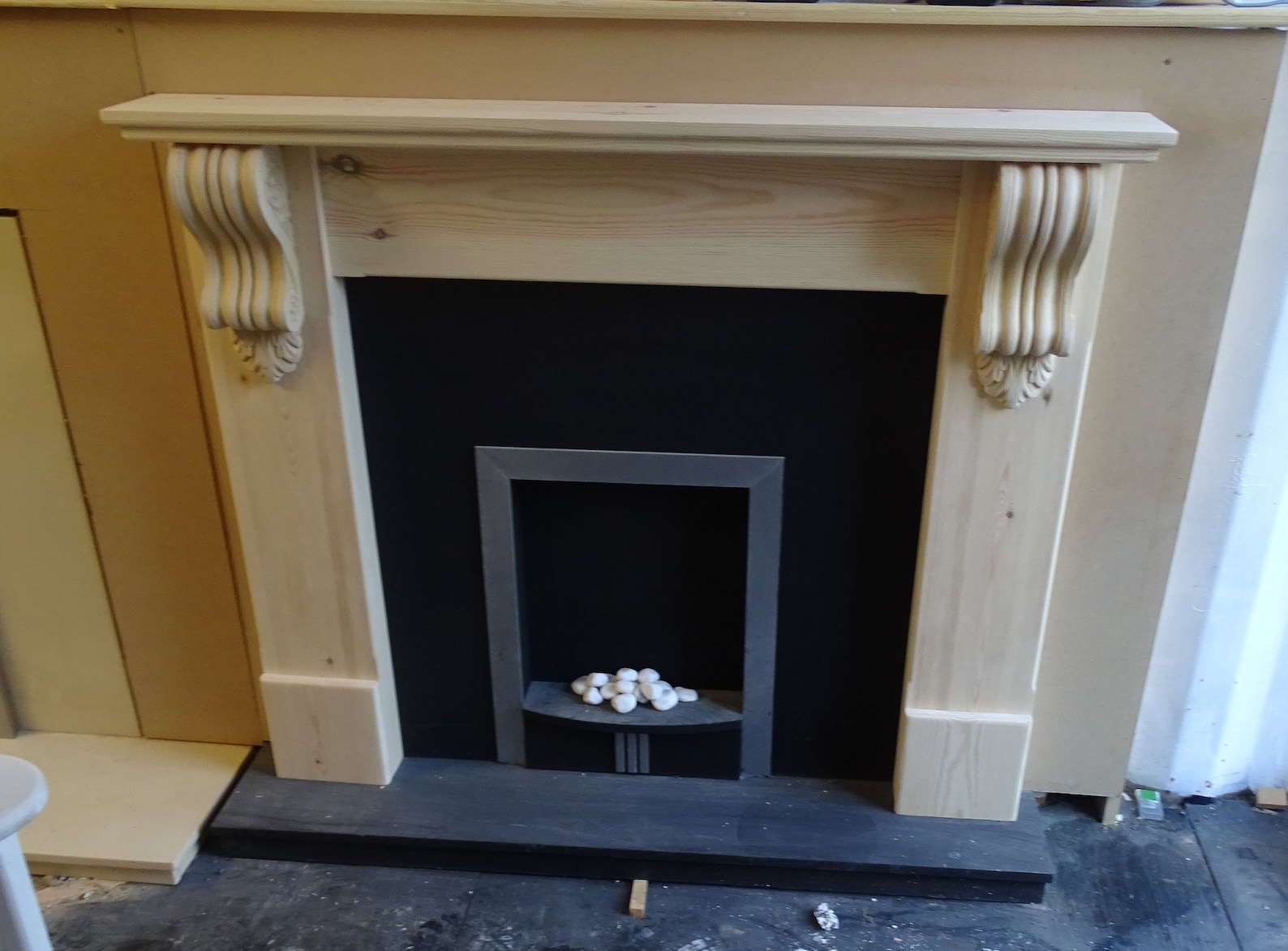 Large Fire Surround Mantelpiece Surround With Large Corbels to Each Leg