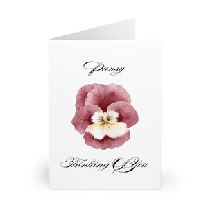 Cartões de felicitações Pansy Victorian Language of Flowers (pacote com 5)