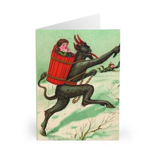 5-Pack Vintage Krampus Christmas Winter Holiday Greeting Cards