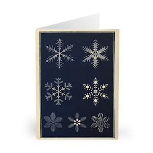 Pacote com 5 cartões de felicitações de Natal com flocos de neve para férias de inverno