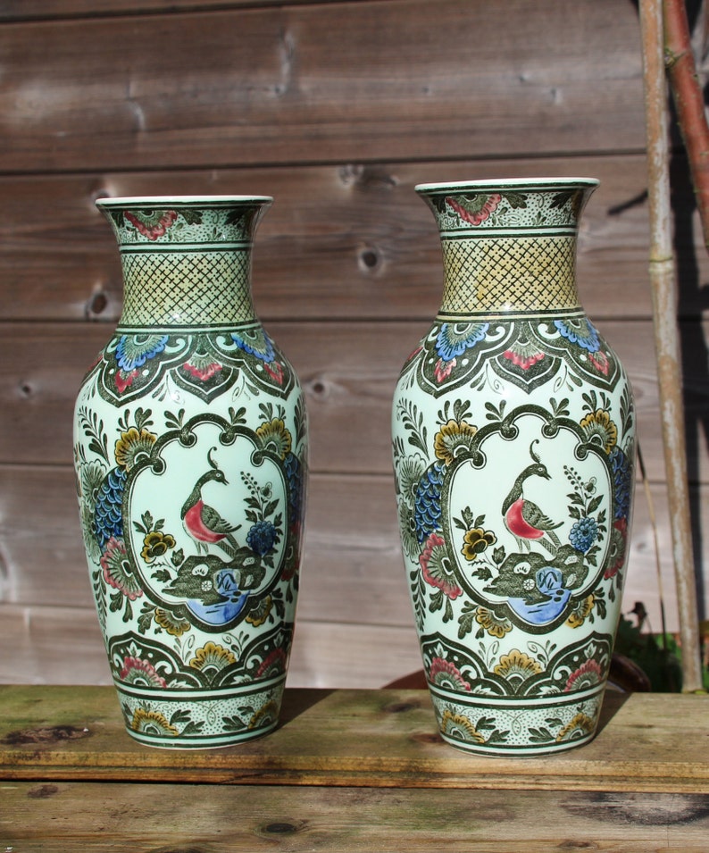 Two identical Paon vases by Villeroy & Boch Etsy