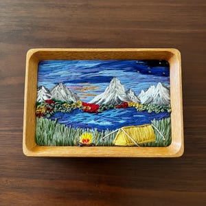 Framed camping embroidery