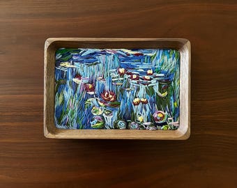 Water Lilies Monet Embroidery – Textured Hand-Stitched Art for Home Decor
