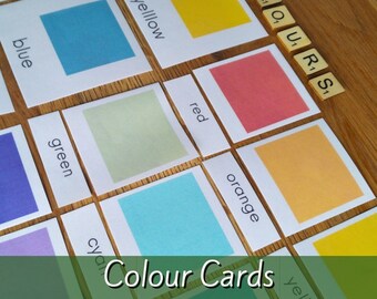 Preschool Colour Cards - Colour Flashcards For Children - Montessori Activity - Homeschool Printable - Instant Download