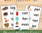 Printable Phonics Matching Game for Kids | CVC & CVCC Words | Preschool Learning Activity | Educational Game for Early Readers