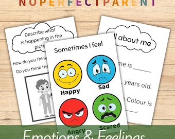 Emotionen und Gefühle Arbeitsblätter für Kinder - Emotionsregulierung für Kinder - Druckbare Aktivitäten für Kinder - Hausschule