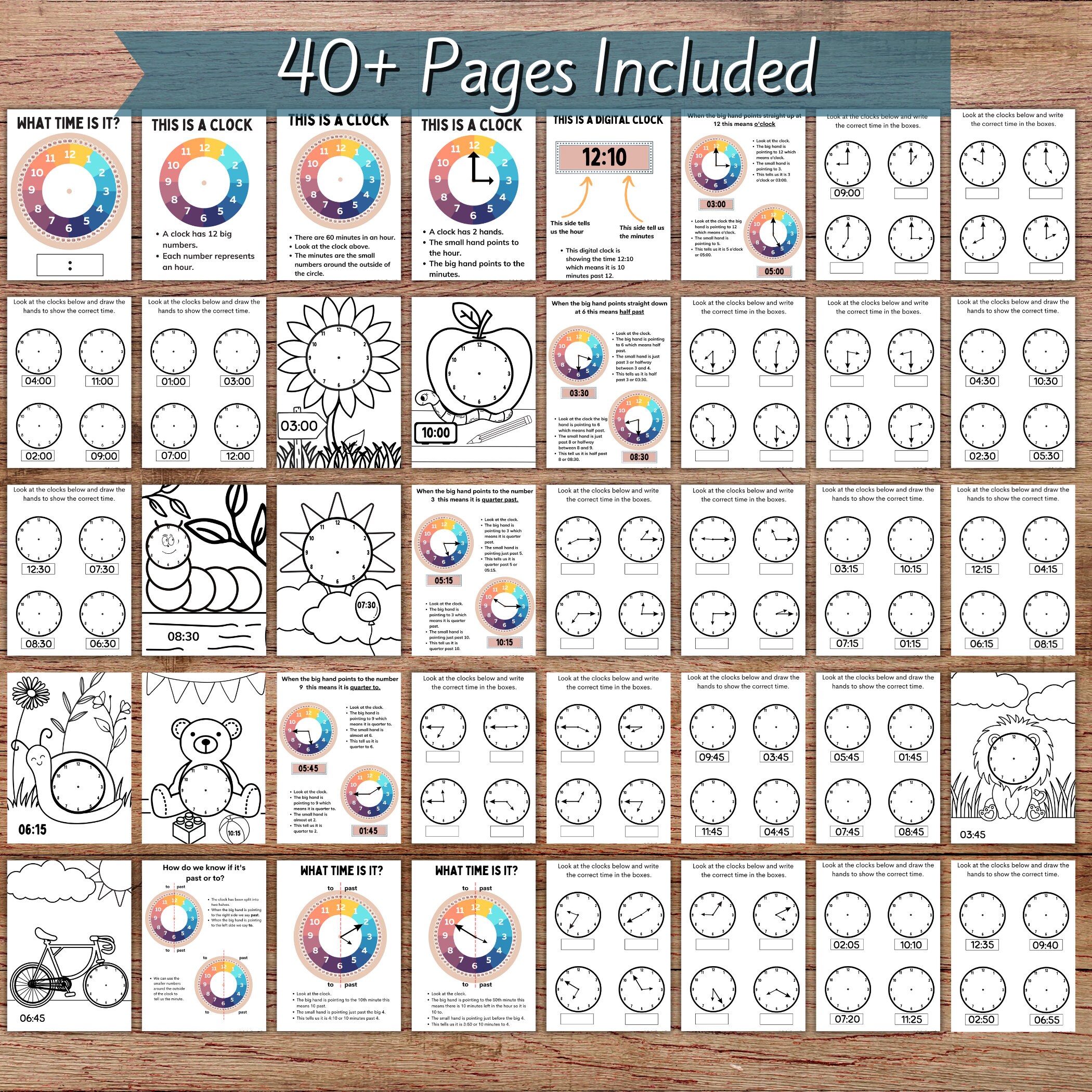 Learn To Tell Time Clock Printable