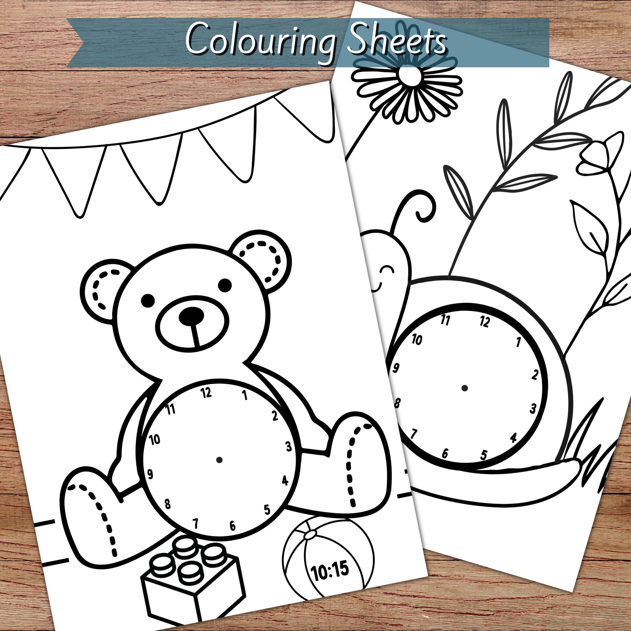 Learn to Tell Time Printable Clock Teaching Time Bundle Teach Kids to