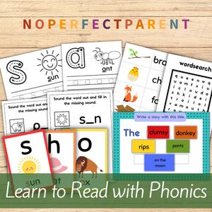 5-Stage Phonics Program | Printable Reading Curriculum | Fun, Hands-On Activities | Teach Kids to Read with Phonics | Homeschool