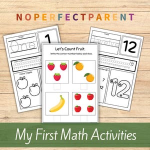 Preschool Math Printable to Teach Kids Numbers 1-20 For Kindergarten Children Activities to Teach Counting to Toddlers Activity Printable