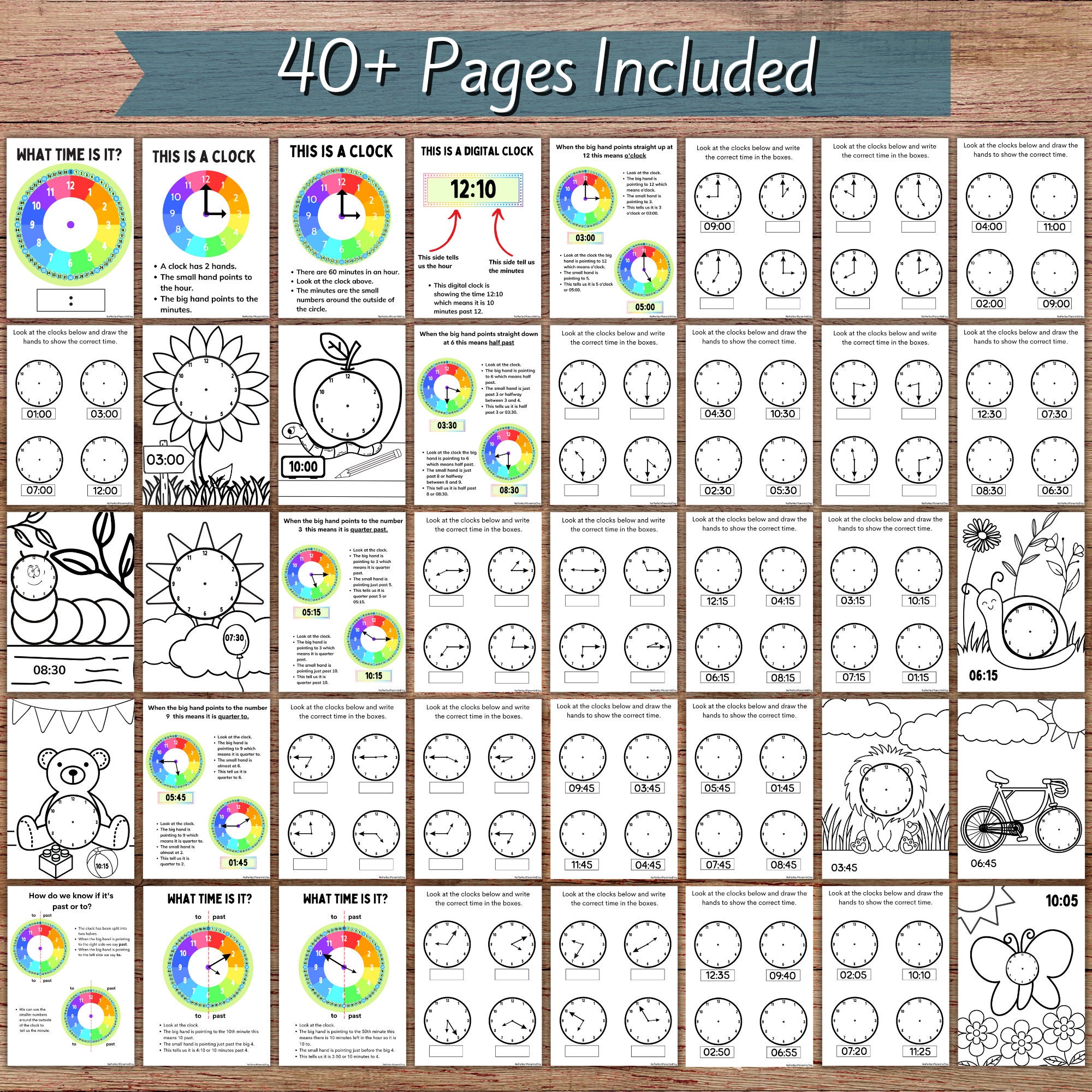 Learn to Tell Time Programme 40 Page Printable for Kids Teach Kids Time ...