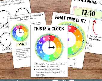 Learn to Tell Time programme| 40+ Page printable for kids| Teach Kids Time| Teaching the clock| Homeschool Unit| Printable| Instant Download
