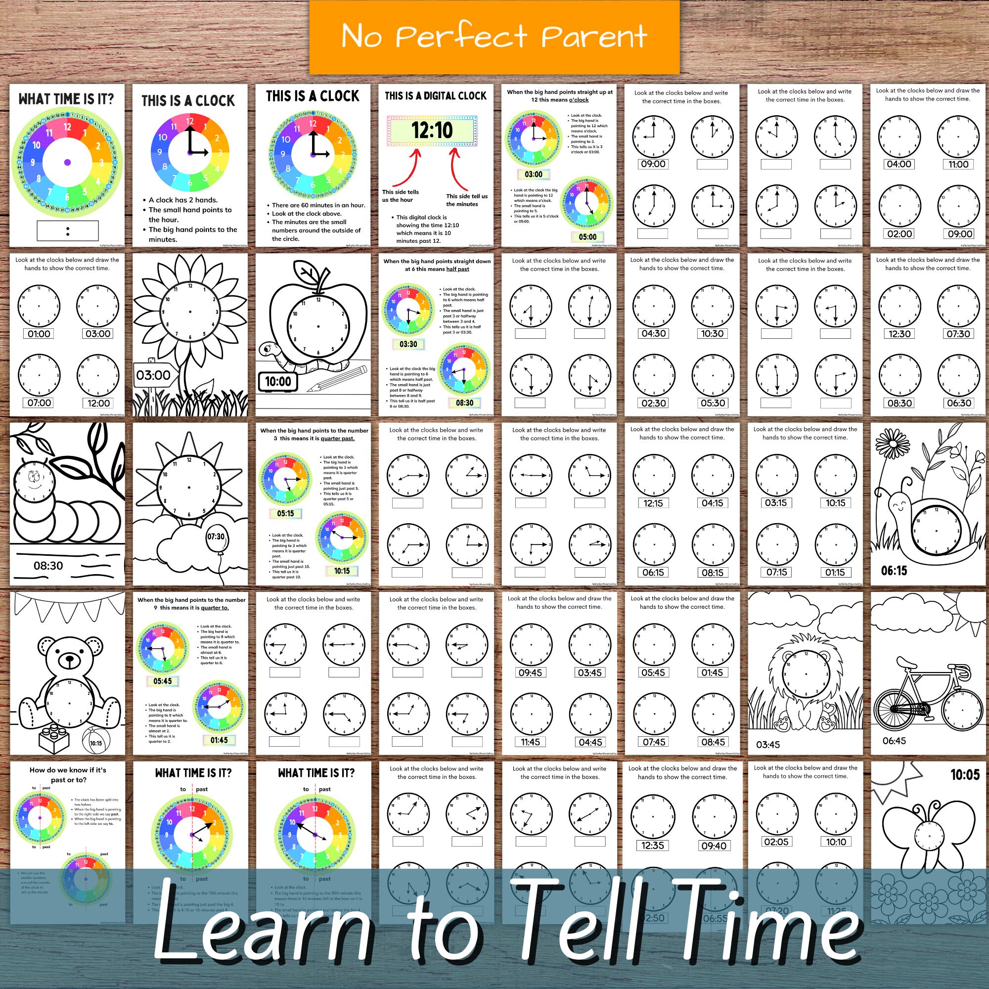 Learn to Tell Time Programme 40 Page Printable for Kids Teach Kids Time ...