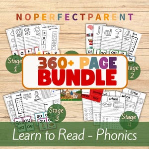 Ensemble de lecture pour l'école à la maison pour les enfants, programme de lecture pour les enfants, unité éducative imprimable sur la phonétique, apprendre à lire avec la phonétique