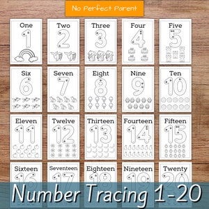 Number Formation Colouring Printables | 20 Pages Included numbers 1-20 | Instant Download | Homeschool Activities | Teaching Tools |