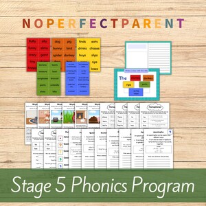 May include: A set of printable phonics worksheets for stage 5. The worksheets include activities for rhyming words, homophones, apostrophes, and more. The worksheets are black and white and have a green border.