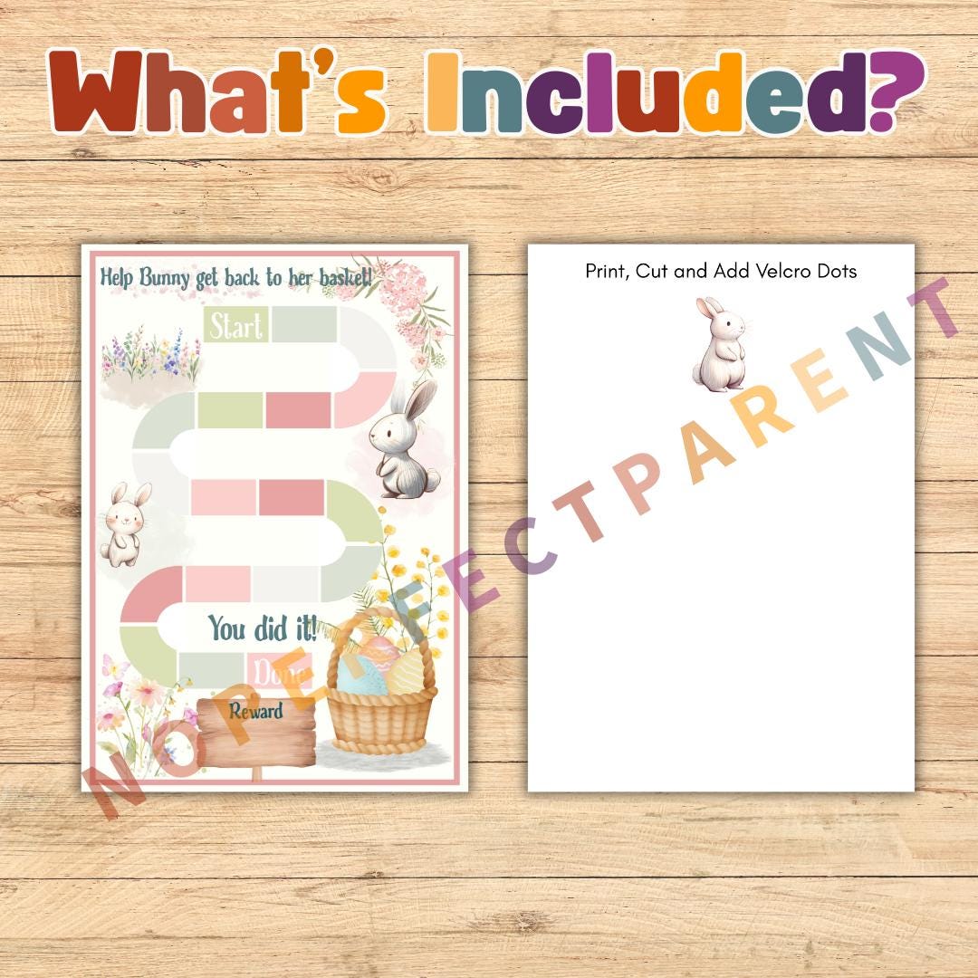 Reward Chart for Kids Bunny Themed Star Chart Easter Printable for ...