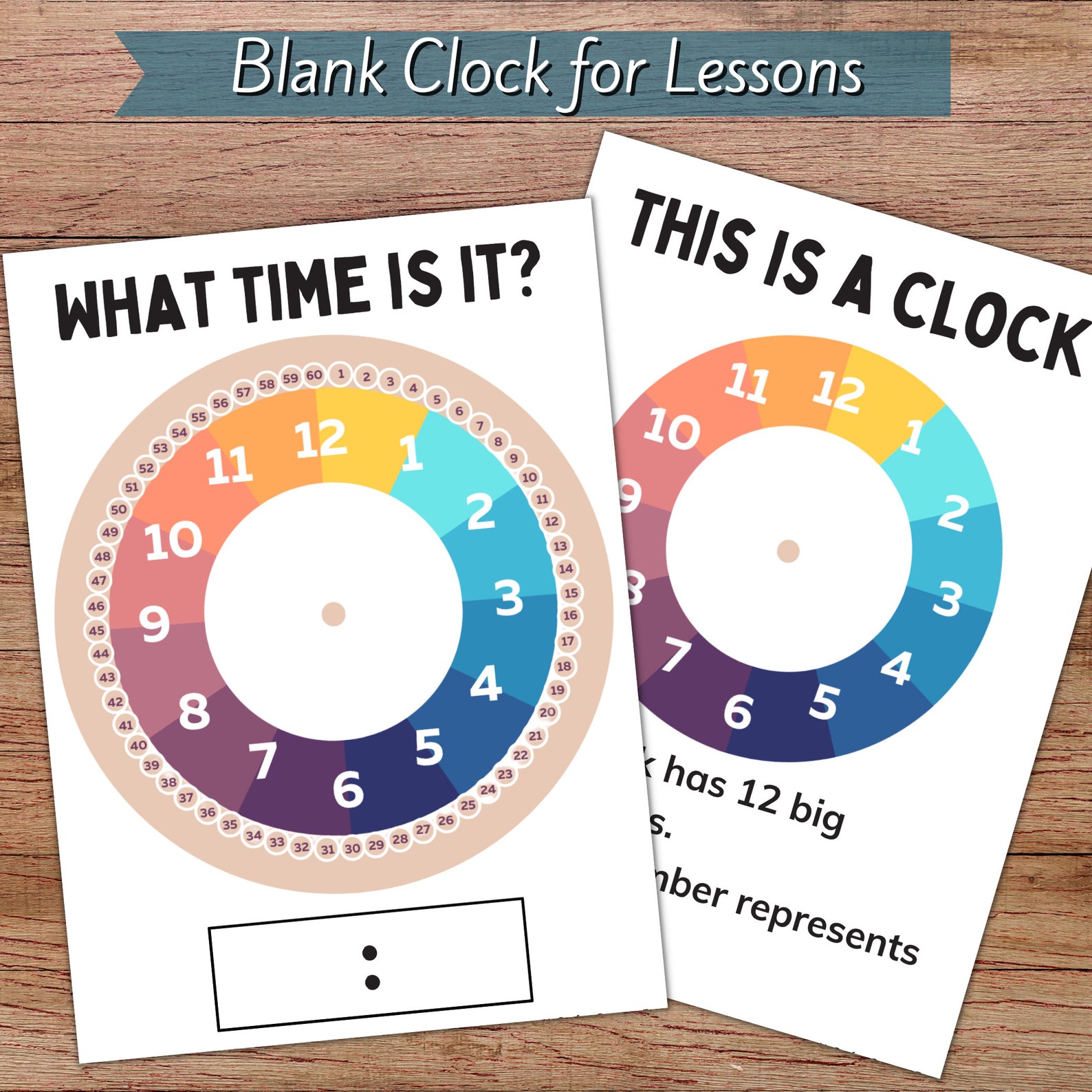 Learn to Tell Time Printable Clock Teaching Time Bundle Teach Kids to