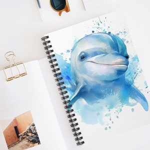 Dolphin Watercolor Spiral Notebook Journal Captivating Ocean-Themed Stationery Perfect for Writing Journaling Gift for Sea Life Lovers