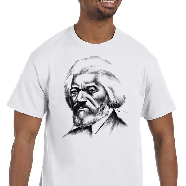 A Portrait of Frederick Douglass - Unisex Crew T-Shirt - Black Lives Matter, Black History, Black Panther, Take a Knee