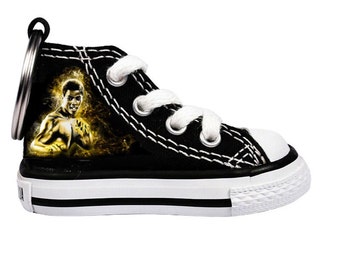 Bruce Leroy Mini Converse Keychain | Retro Sneaker Key Holder, Sho’nuff Movie Gift, Sneakerhead Collectible, Unique Fashion Accessory
