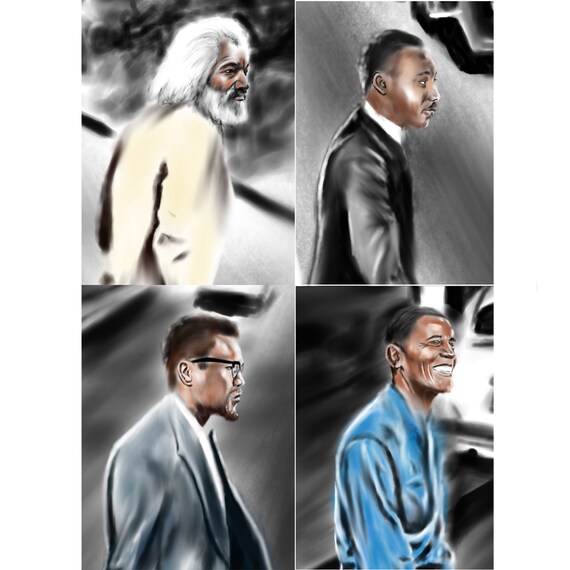 Gallery Art Print Frederick Douglass MLK Malcolm X Barack Obama Freedom Road