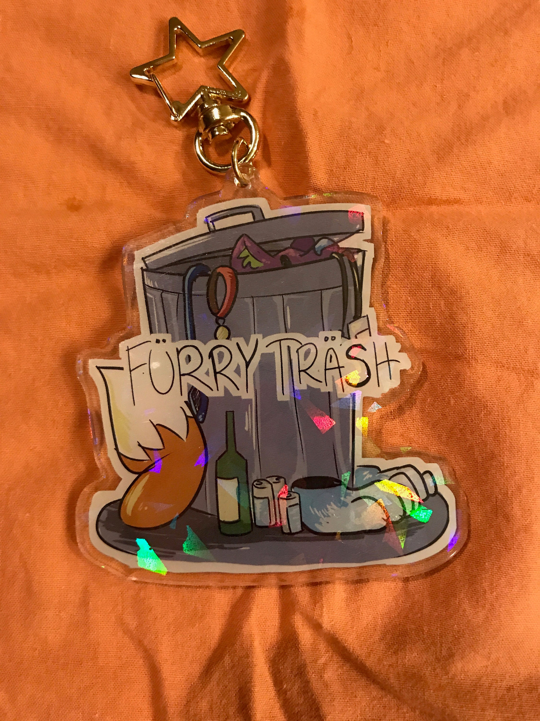 HOLO Furry Trash Acrylic Charm/Keychain Etsy
